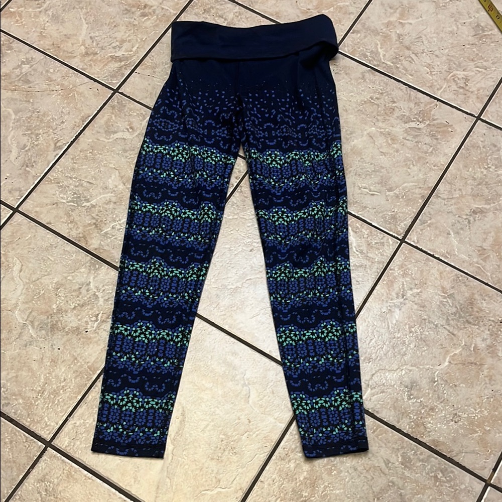 Aeropostale Blue and Green Leggings Vibrant and Comfortable